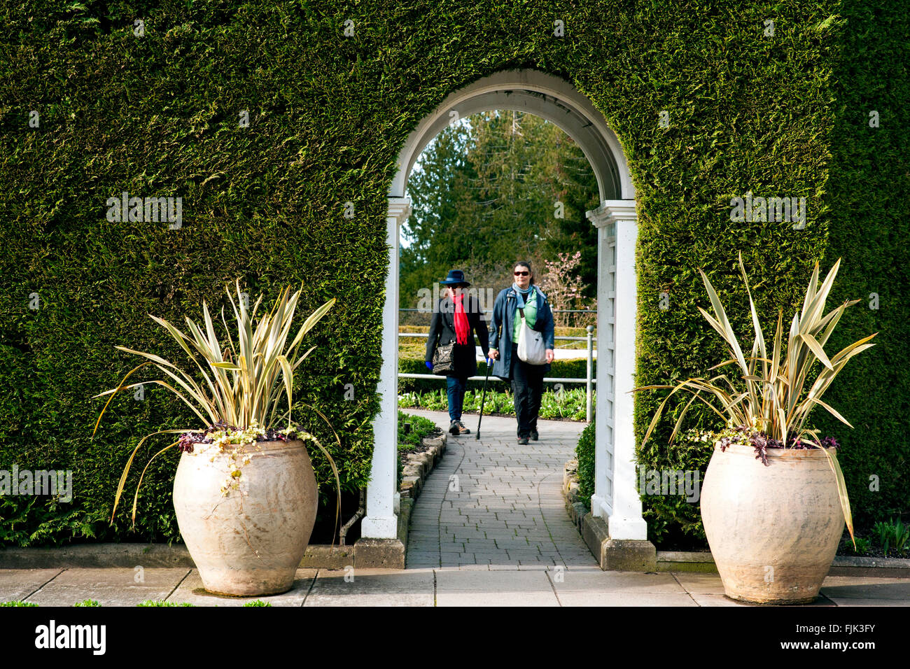 Italienischen Garten bei Butchart Gardens, in der Nähe von Victoria, Vancouver Island, British Columbia, Kanada Stockfoto