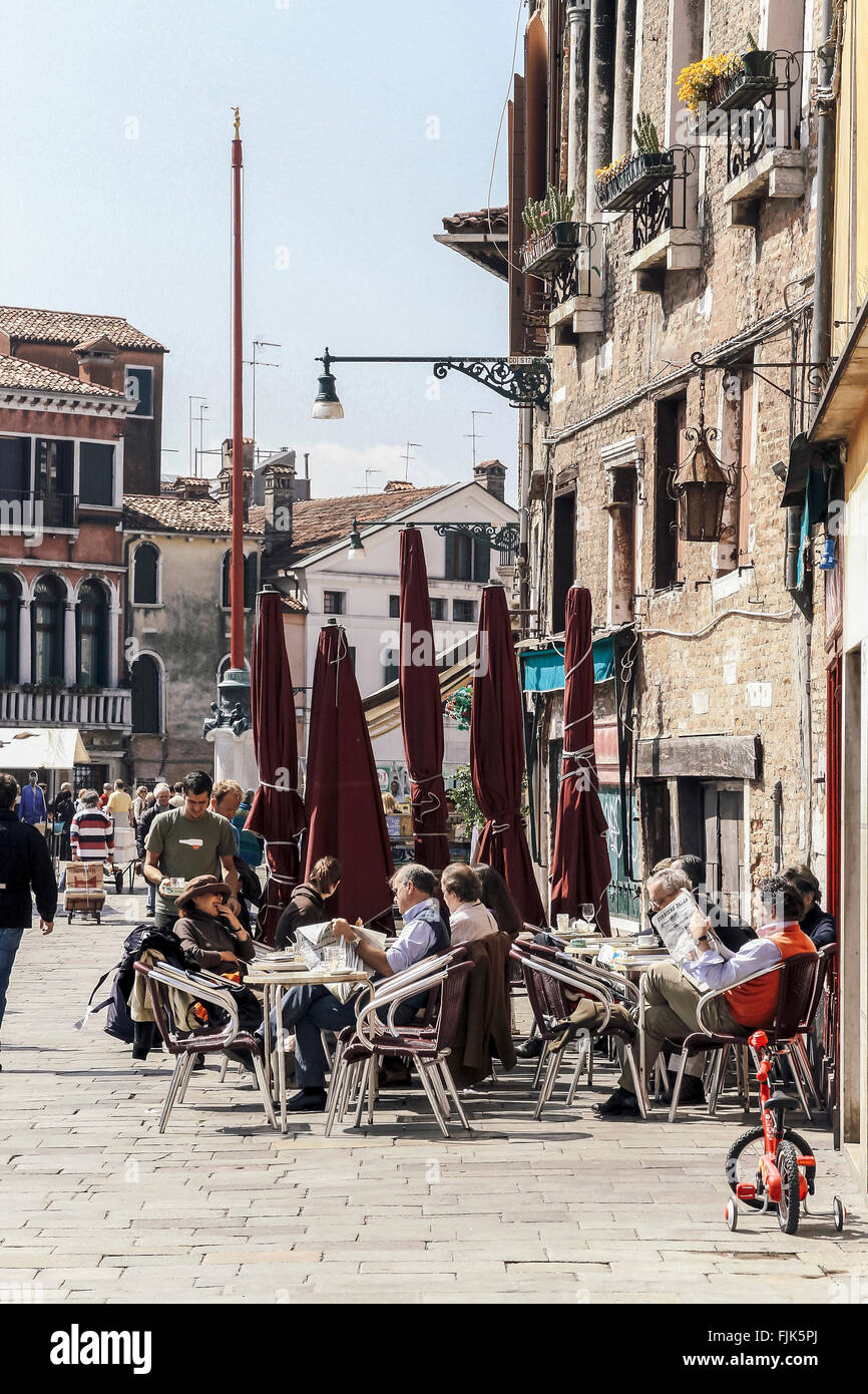 Markt, Campo Santa Margherita, Dorsoduro, Venedig, Italien Stockfoto