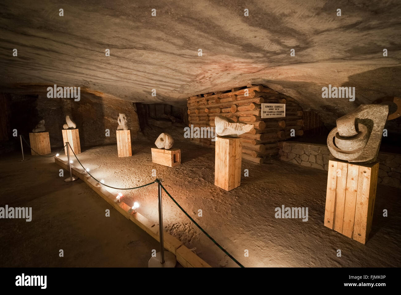 Europa, Polen, Ausstellung mit Skulpturen in Wieliczka Salzbergwerk, UNESCO-Weltkulturerbe Stockfoto