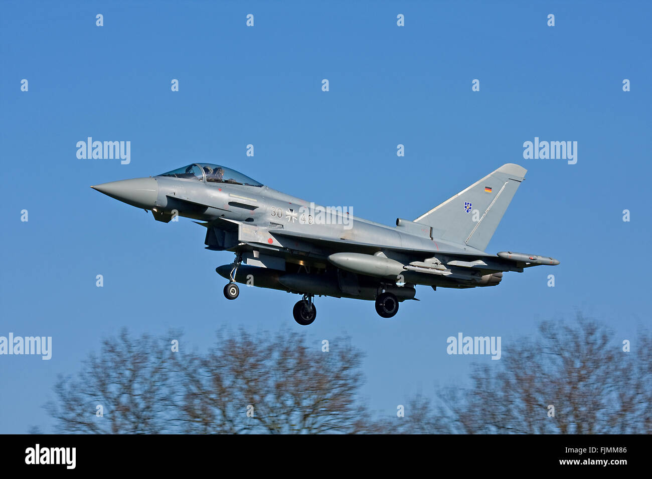 RAF Coningsby, UK. 3. März 2016. Deutsche Luftwaffe, Luftwaffe, Eurofighter Taifune kommen an RAF Coningsby für eine 3-wöchige Übung. Stephen Elsworth/Alamy Live-Nachrichten Stockfoto