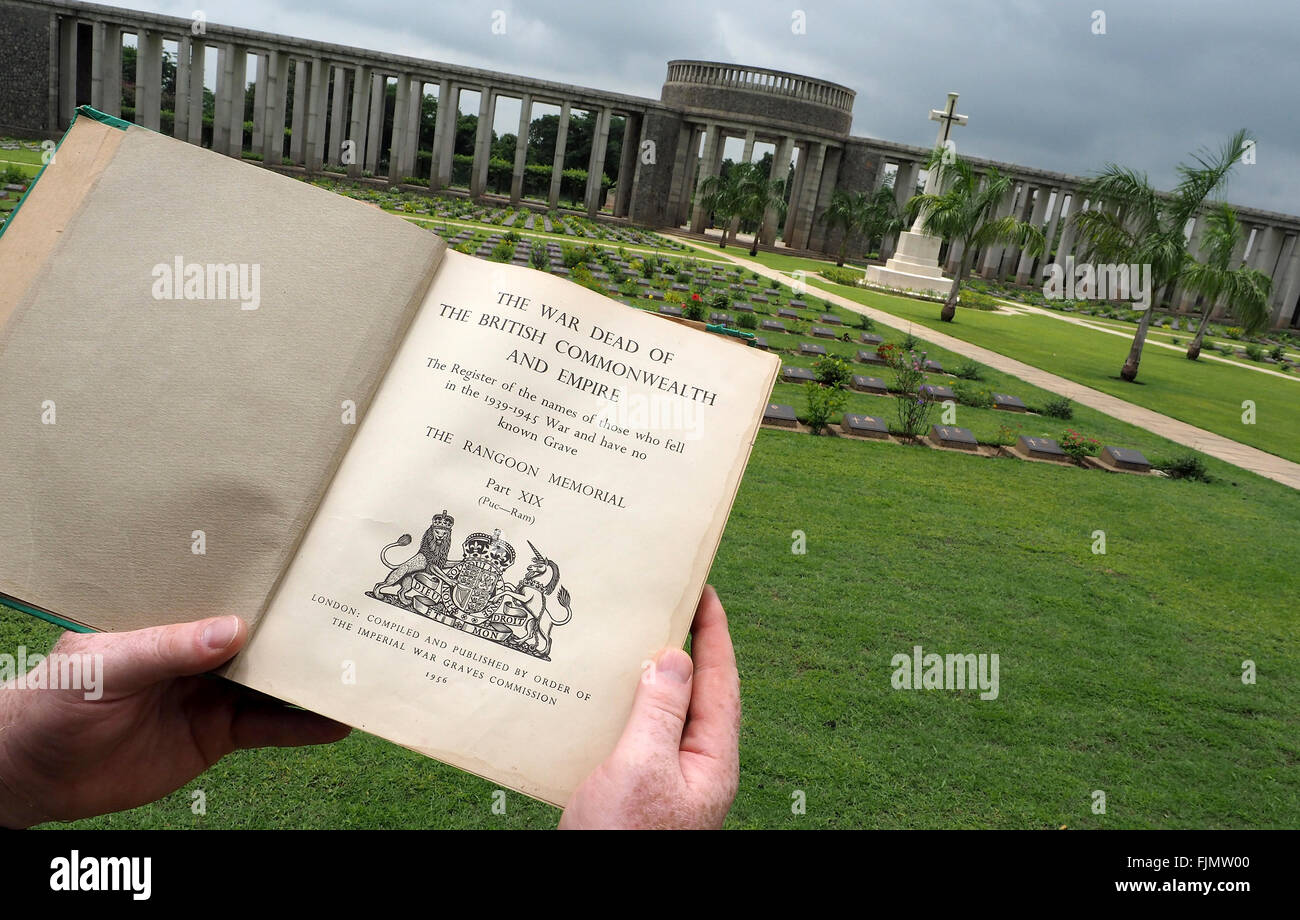 Die Commonwealth War Cemetery, Taukkyan Soldatenfriedhof in Yangon, Myanmar Stockfoto