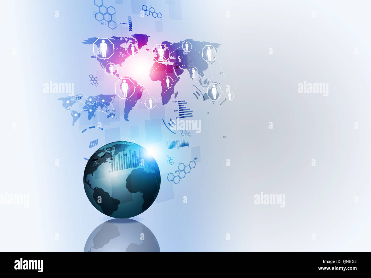 Netzwerk-Konzept Webhintergrund globale Zusammenhänge Technologie Stockfoto