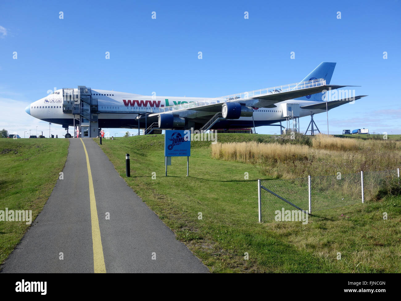 'Jumbo Hostel' Hotel am Flughafen Arlanda, Stockholm, Schweden Stockfoto