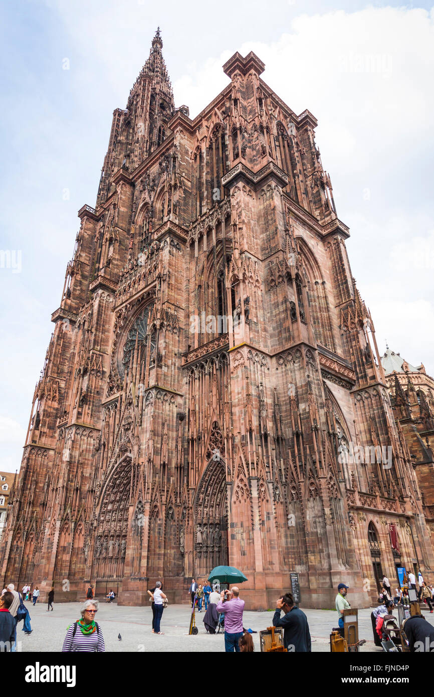 Straßburger Münster (Cathedrale Notre-Dame de Strasbourg), Elsass, Frankreich Stockfoto