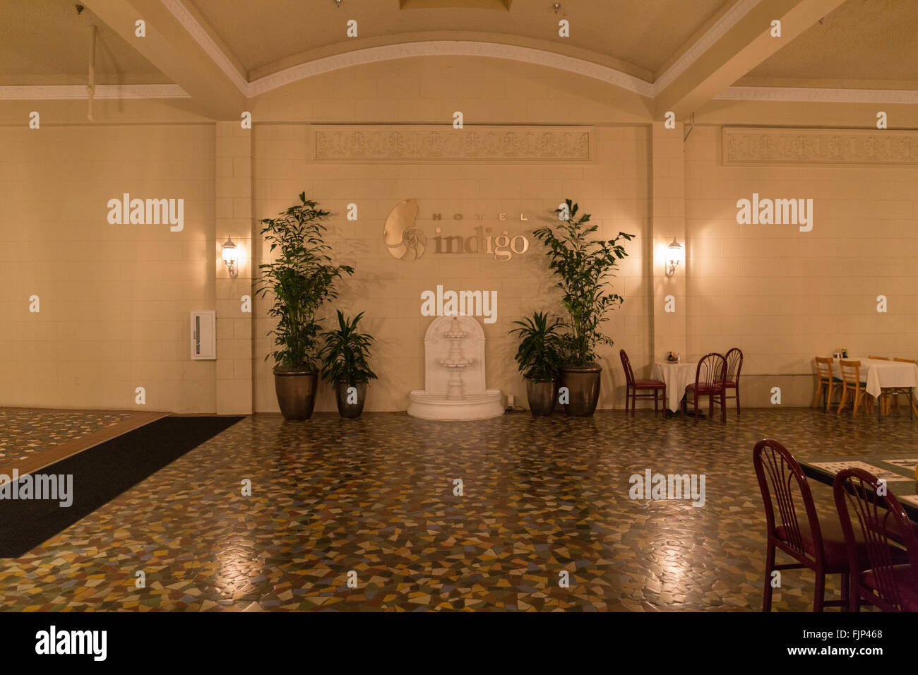 Die Eingangshalle des Hotel Indigo Fort Myers Florida Stockfoto