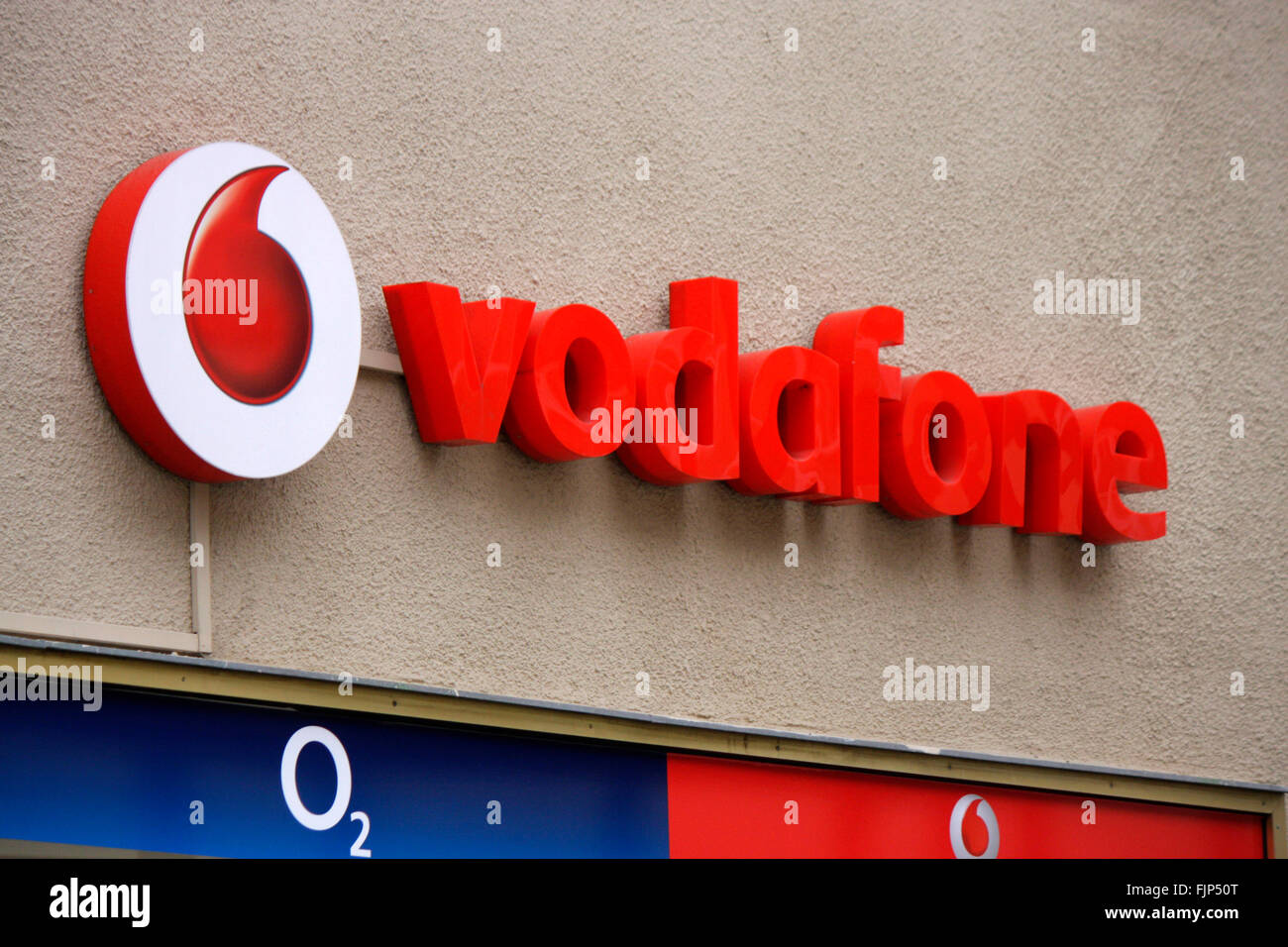 Markenname: "Vodafone", Berlin. Stockfoto