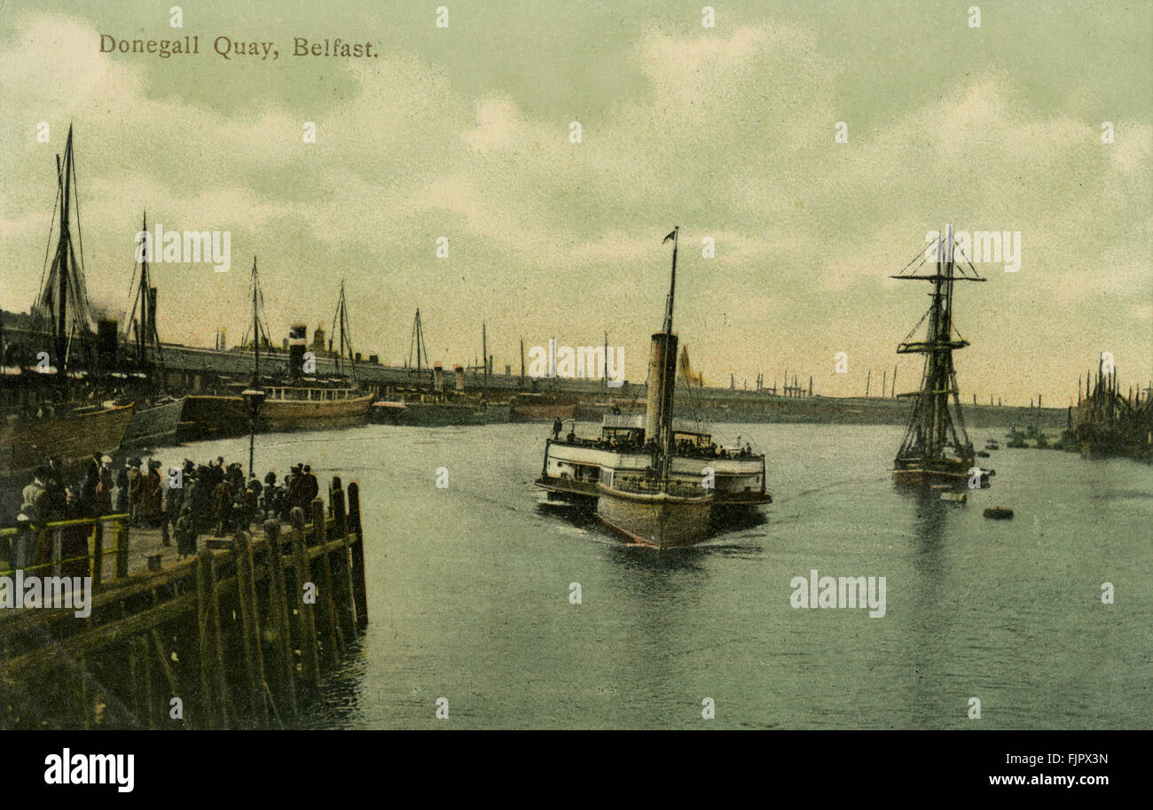 Donegall Kai, Belfast, Nordirland. Postkarte Stockfoto