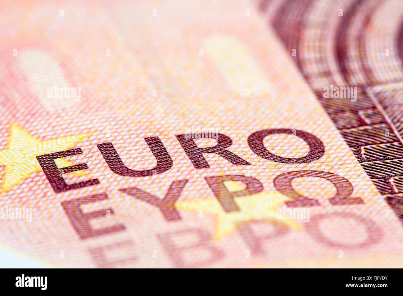 Detaillierte schließen sich ein zehn-Euro-Banknote aus Europa serie Stockfoto