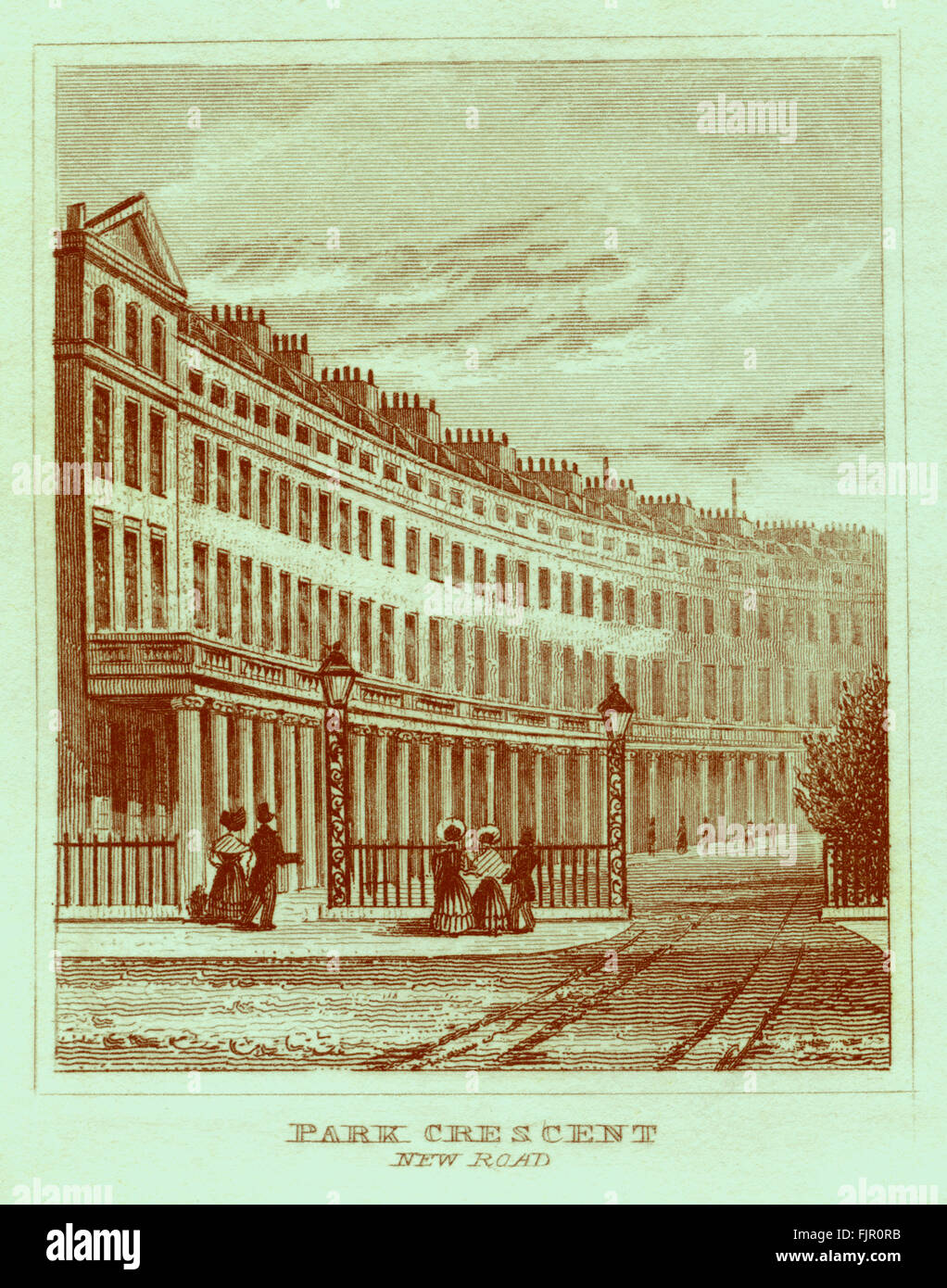 Park Crescent, neue Straße, London. Ab 1835 print. Stockfoto