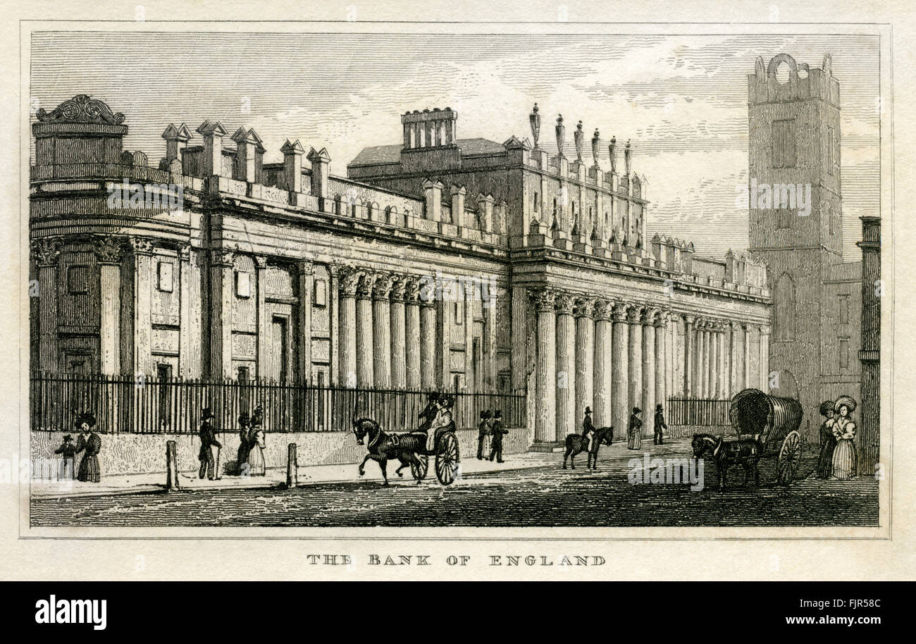 Die Bank of England, 1835 - historische London Stockfoto