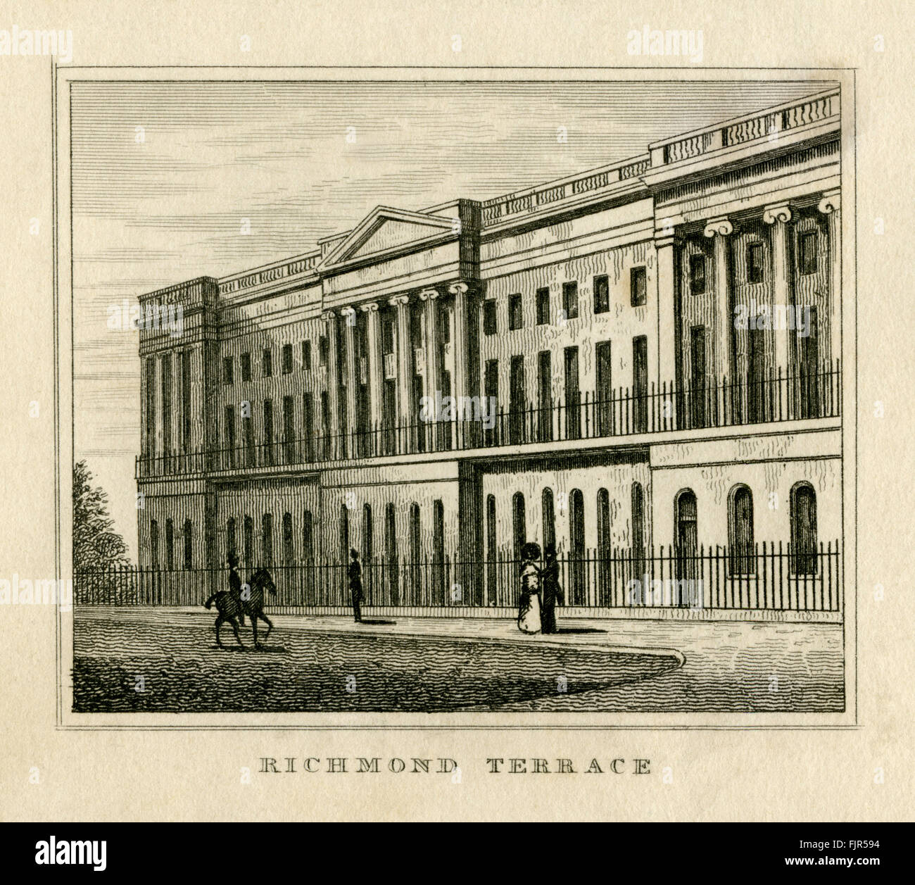 Richmond Terrace, London 1835. Erbaut auf dem Gelände eines Bauwerks, Duke of Richmond angehören. Stockfoto