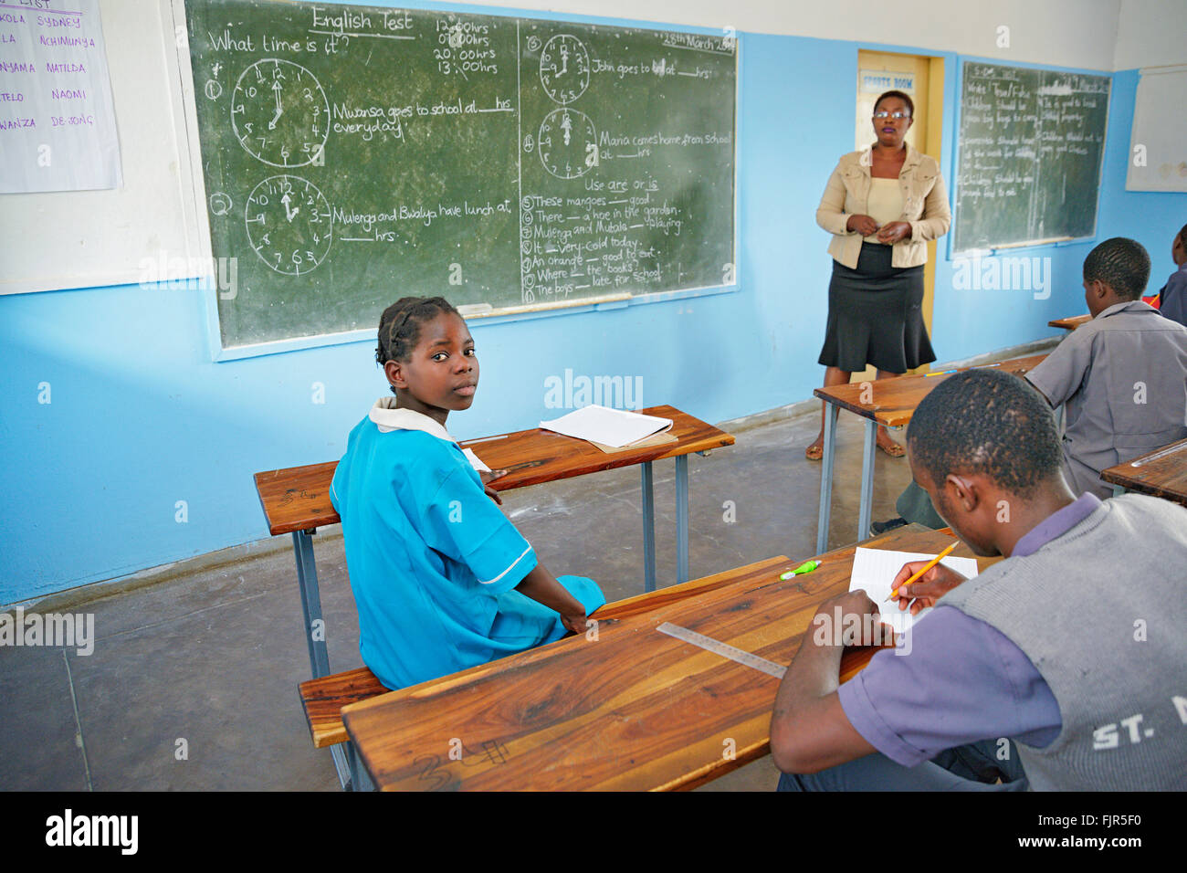 St. Mulumba Spezial Schule für Behinderte ist eine Schule für Gehörlose, blinde und behinderte Kinder. Stockfoto
