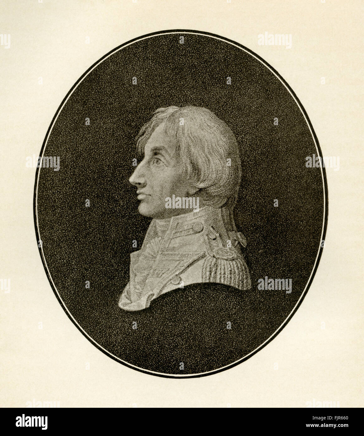 Horatio Nelson, 1. Viscount Nelson (1758-1805). Von einem gravierten Medaillon Stockfoto