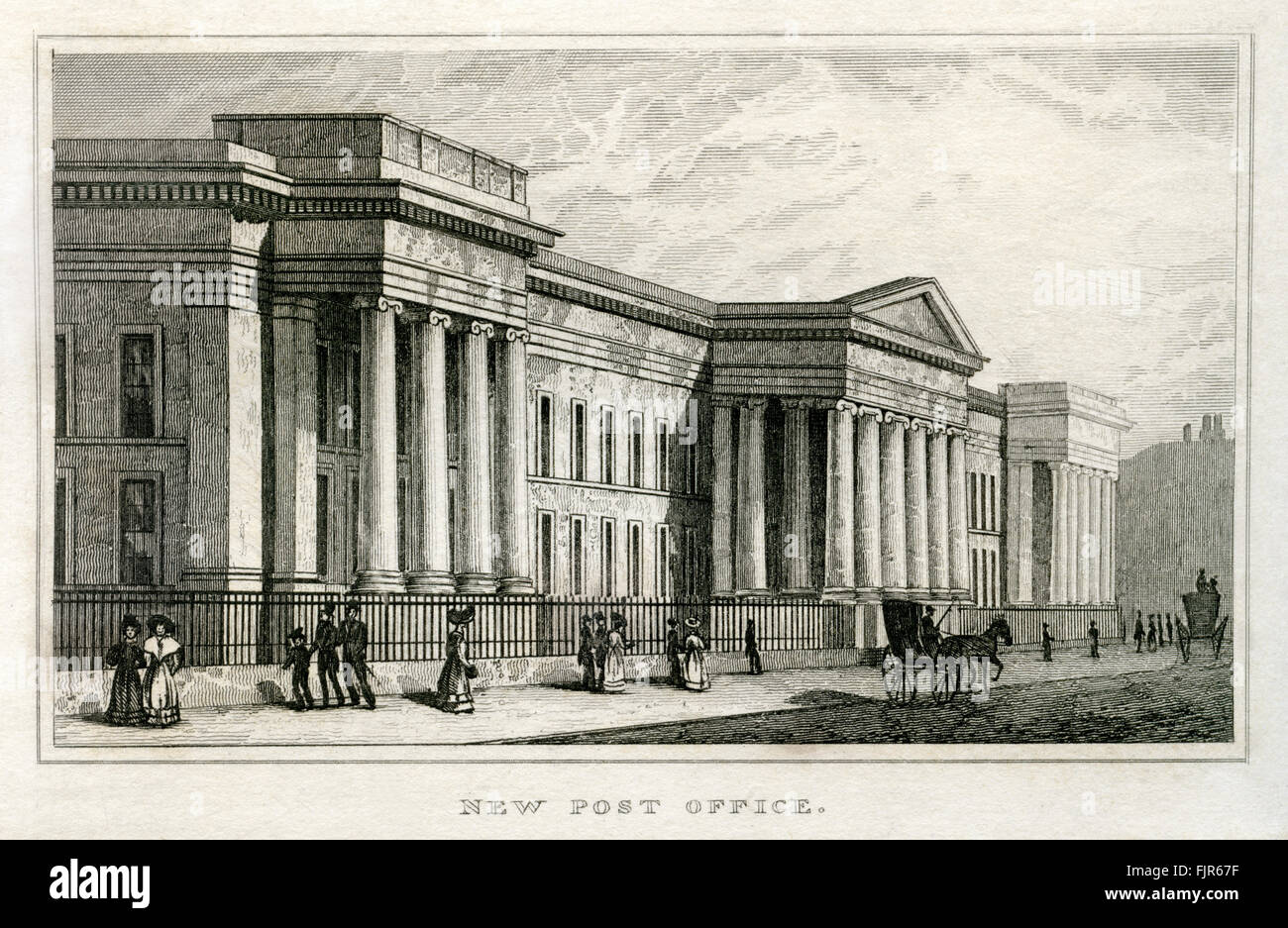 Post Office building, St. Martin-Le-Grand, London. Entworfen von Robert Smirke (1780 – 1867) Gebäude, Architekt Englisch. Ab 1835 print Stockfoto
