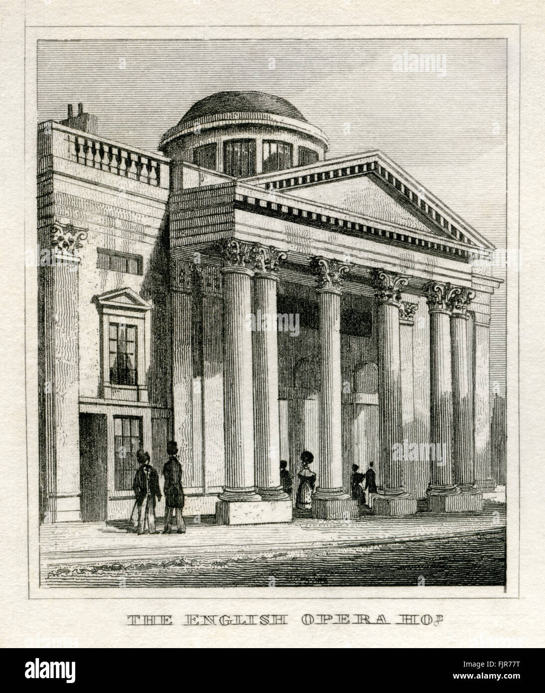 Englischen Opera House, den Strang in London. Ab 1835 print. Stockfoto