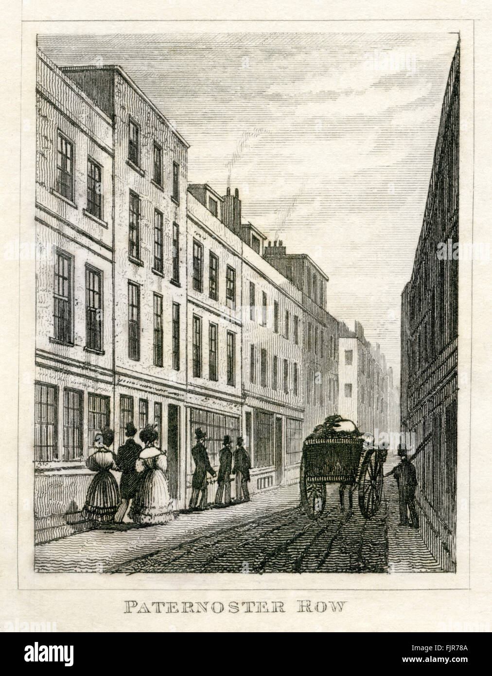 Paternoster Row, London. Ab 1835 print. Stockfoto