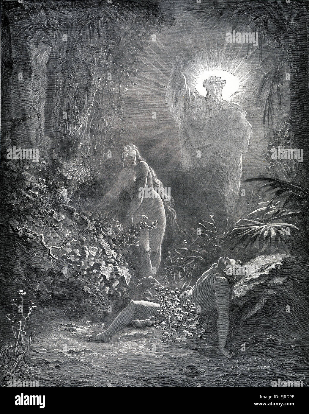 Schaffung von Eve (Genesis Kapitel II), Illustration von Gustave Doré (1832 – 1883) Stockfoto