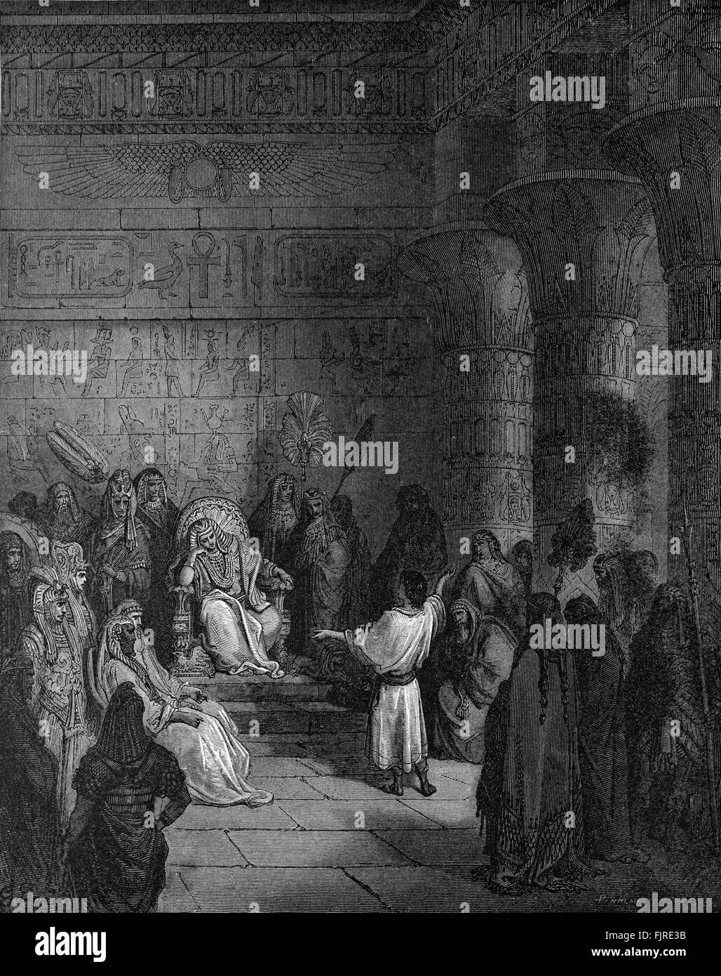 Joseph Interpretation Pharoah es Traum (Genesis Kapitel XLI), Illustration von Gustave Doré (1832 – 1883) Stockfoto
