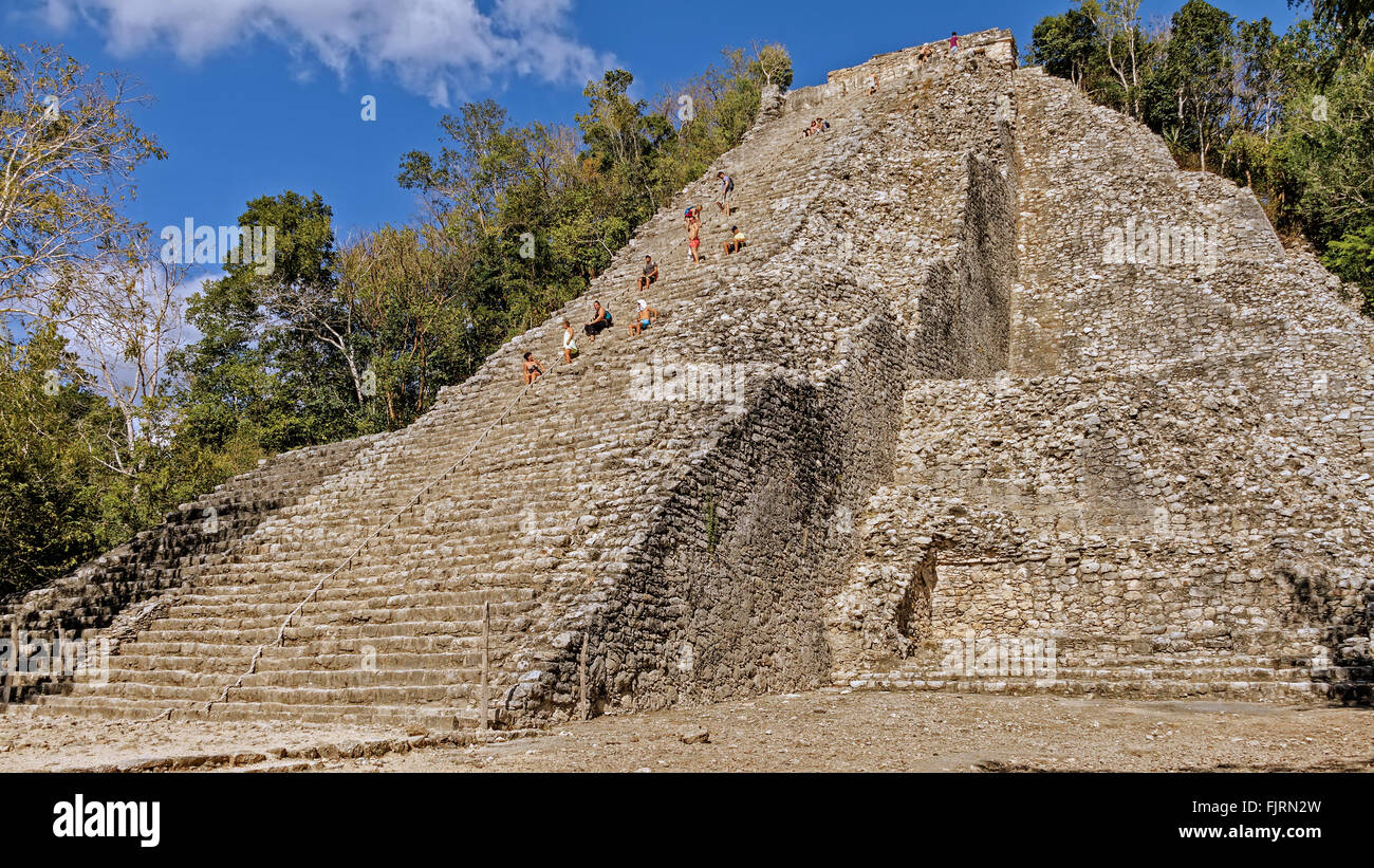 Pyramide von Coba quintana Mexiko Stockfoto