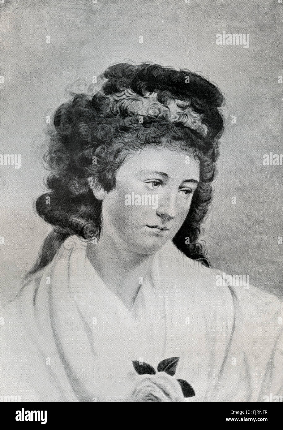 Porträt angenommen, dass Charlotte von Stein (1742-1827), Hofdame am Weimarer Hof Herzogin Amalia und enger Freund von Johann Wolfgang von Goethe - deutscher Dichter, Schriftsteller, Dramatiker und Philosoph.  28. August 1749 - März 22. 1832 Stockfoto