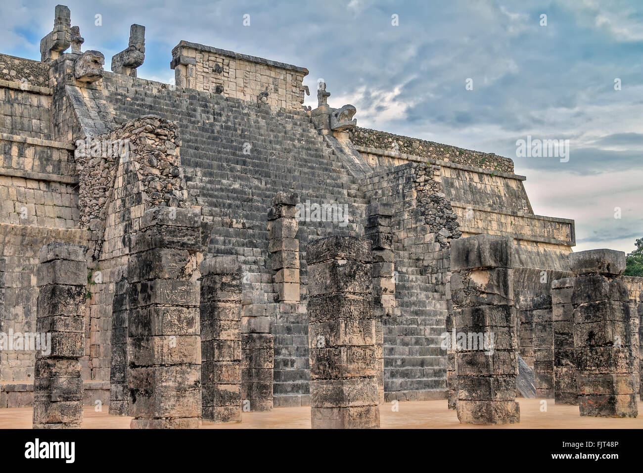 Tempel der Krieger Chichen Itza Mexiko Stockfoto