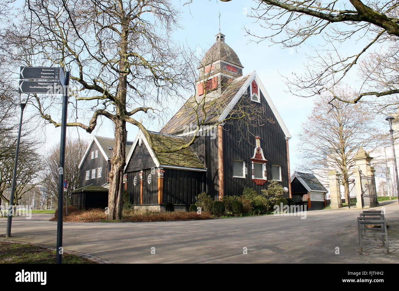 Norwegischen Seemanns Kirche im Ausland (Noorse Zeemanskerk - Sjømannskirken ich Rotterdam) Westzeedijk, Het Park, Rotterdam, Niederlande Stockfoto