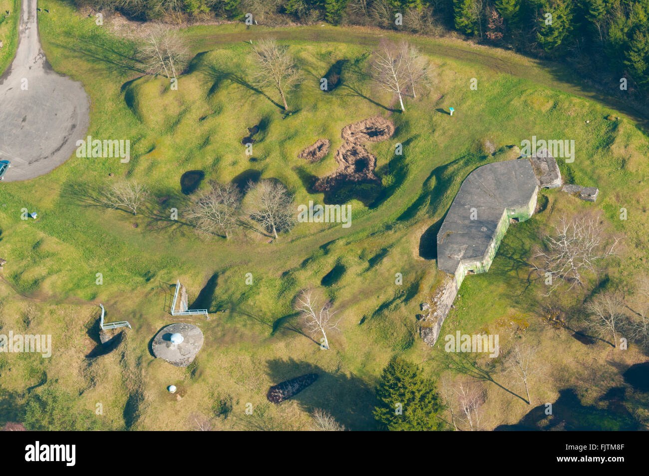 Meuse (55), Verdun, champs de Batailles De La 1ere Guerre Mondiale, Ouvrage de Froideterre (Vue Aerienne) / / Frankreich, Meuse (55) Stockfoto