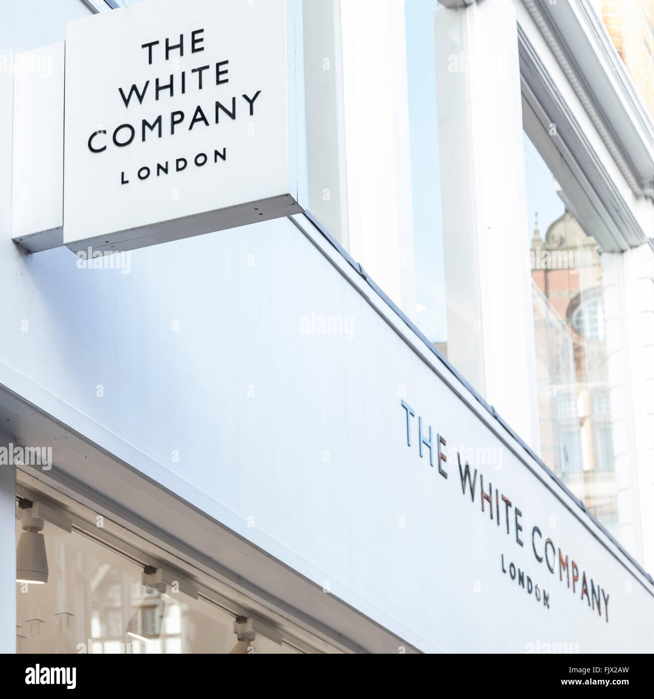 Die weißen Unternehmen Shop anmelden, Nottingham, England, Großbritannien Stockfoto