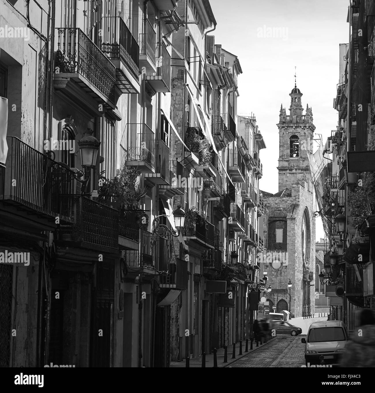 Valencia Bolseria Straße im Barrio del Carmen in Spanien Stockfoto