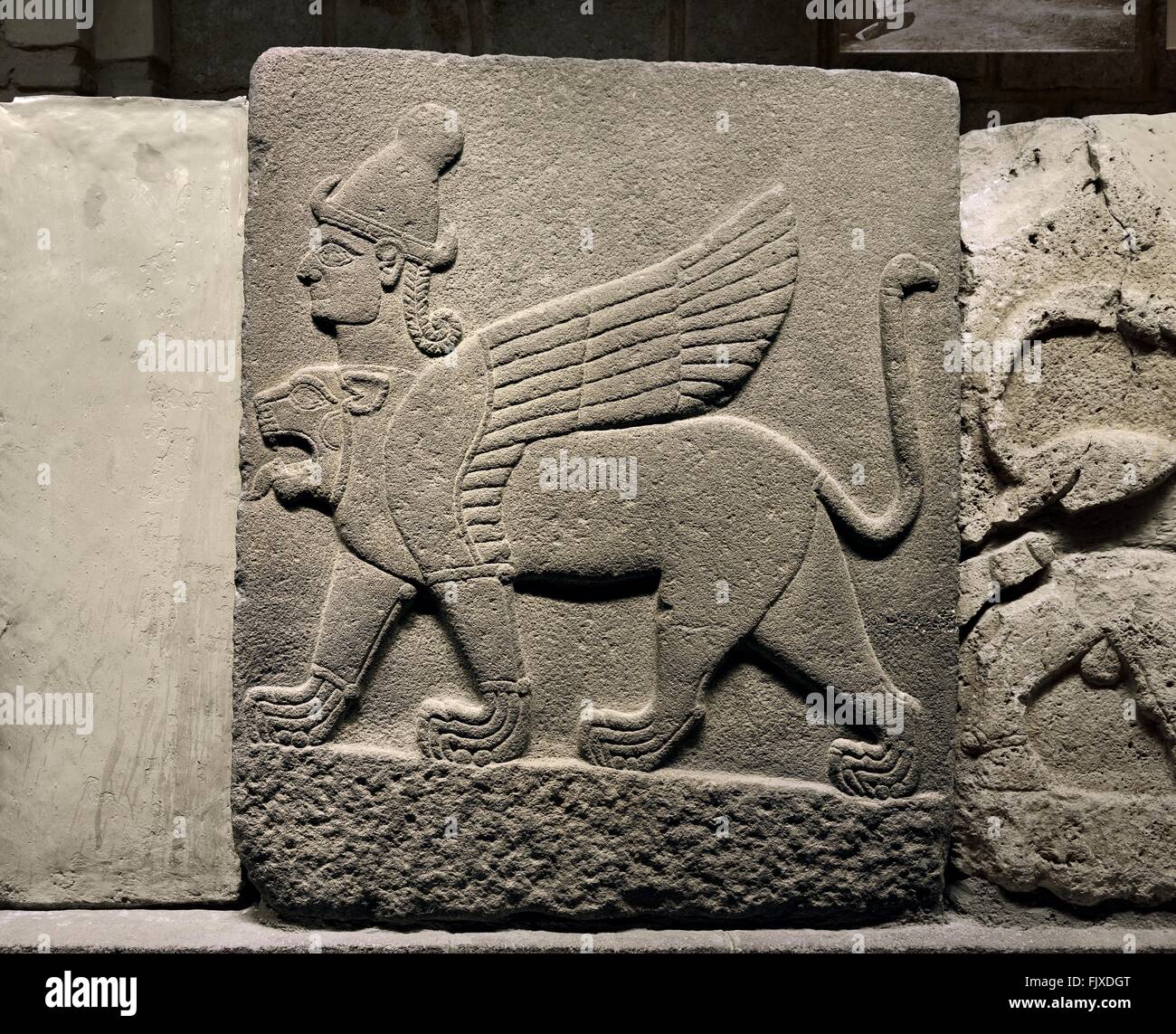 Hittite Stil unter der Leitung von Chimera 3 Sphinx. Schnitzen von Carchemish 21:00. Museum für Anatolische Zivilisationen, Ankara, Türkei Stockfoto
