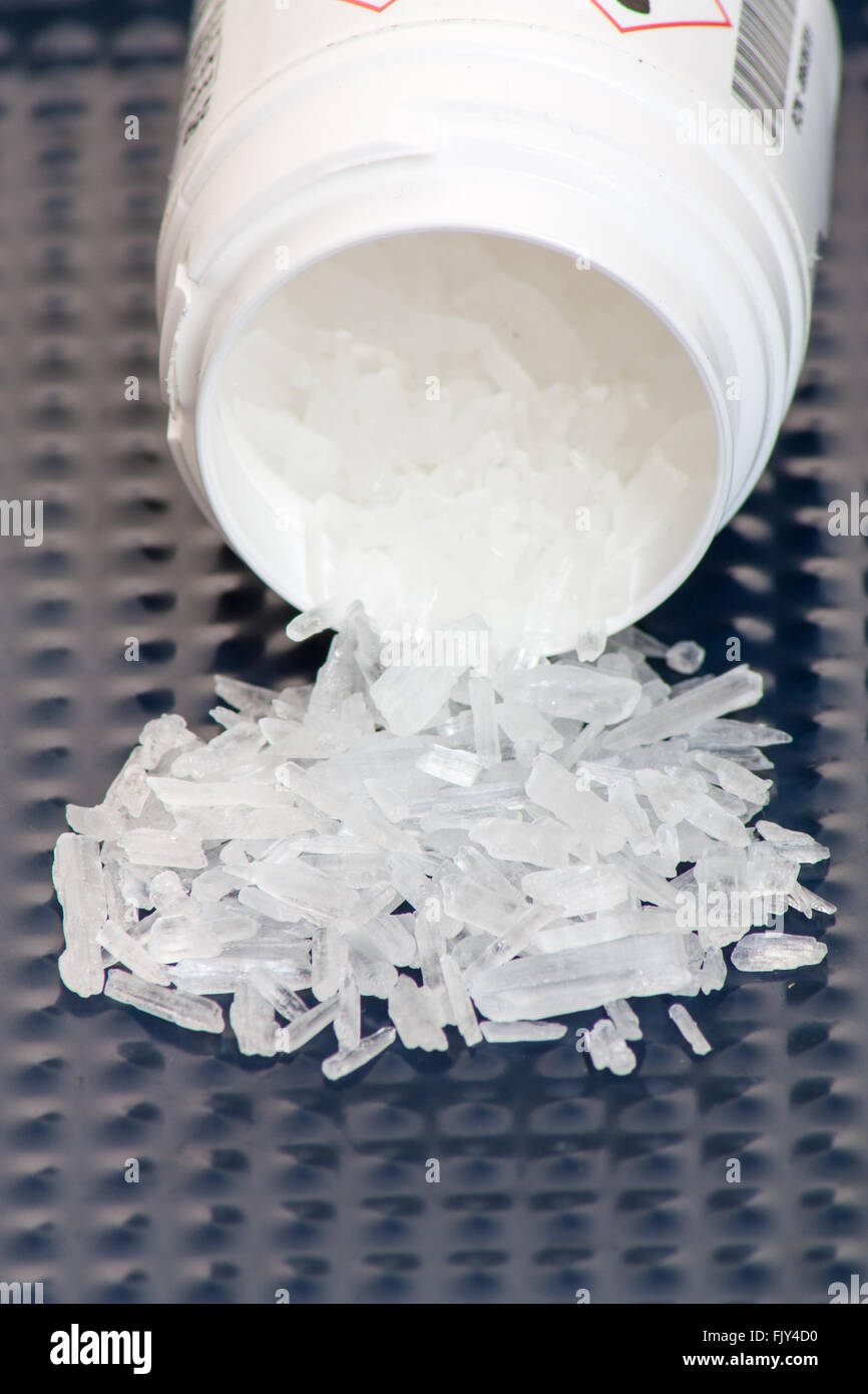 Auch bekannt als Crystal Meth Methamphetamin Stockfoto