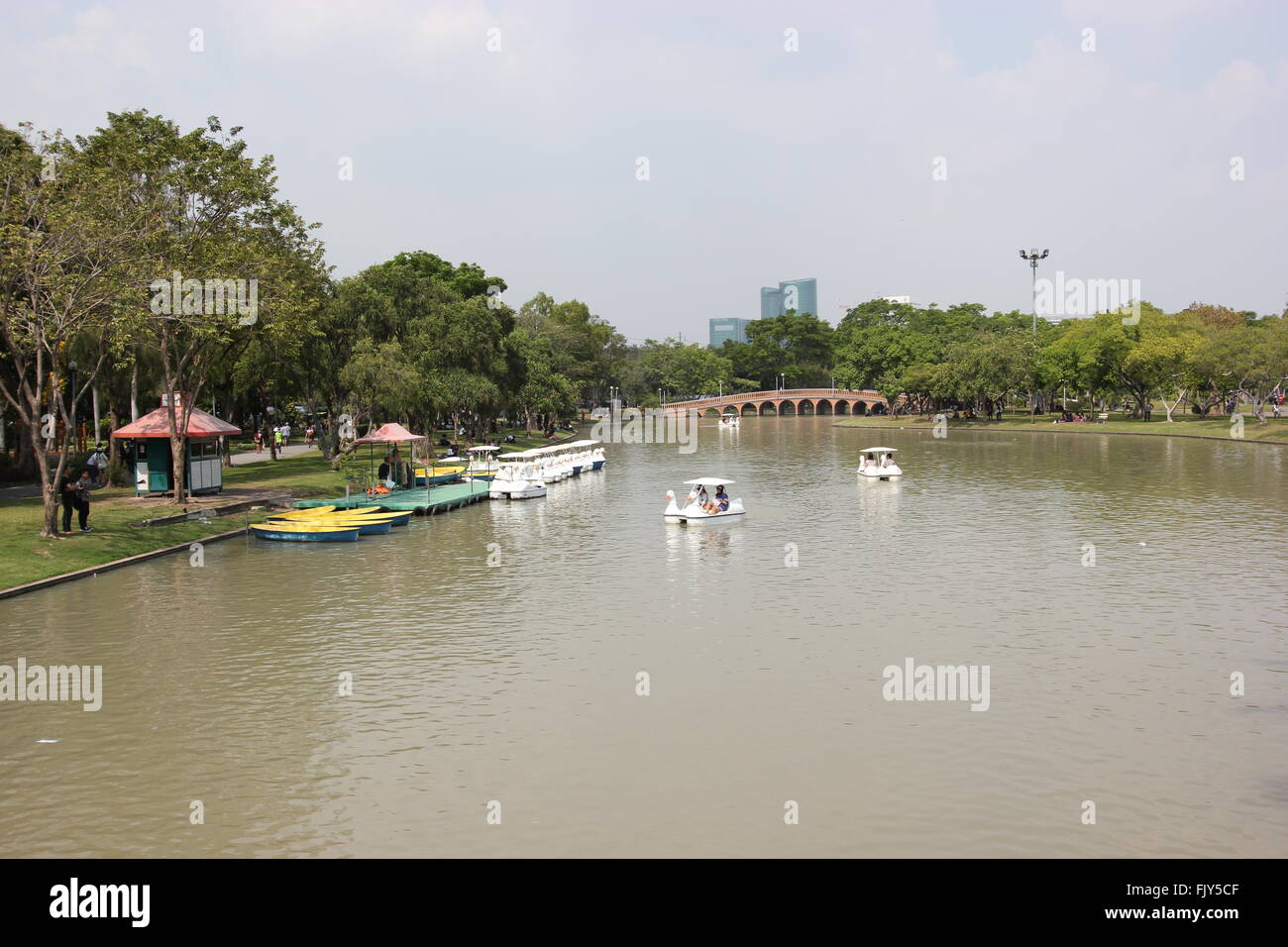 Boote auf dem See, Chatuchak Park, Bangkok, Thailand Stockfoto