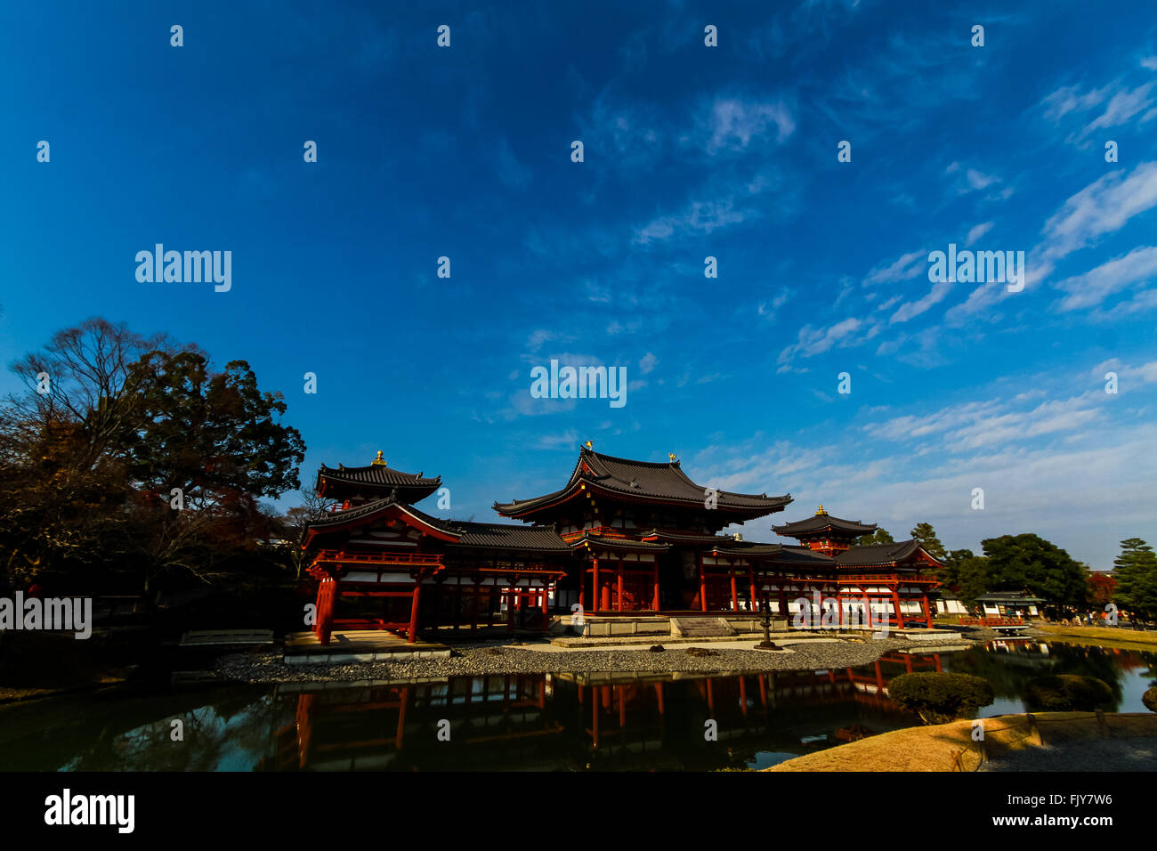 Byodo-in Tempel morgens. Kyoto, buddhistische Tempel, ein UNESCO-Weltkulturerbe. Stockfoto