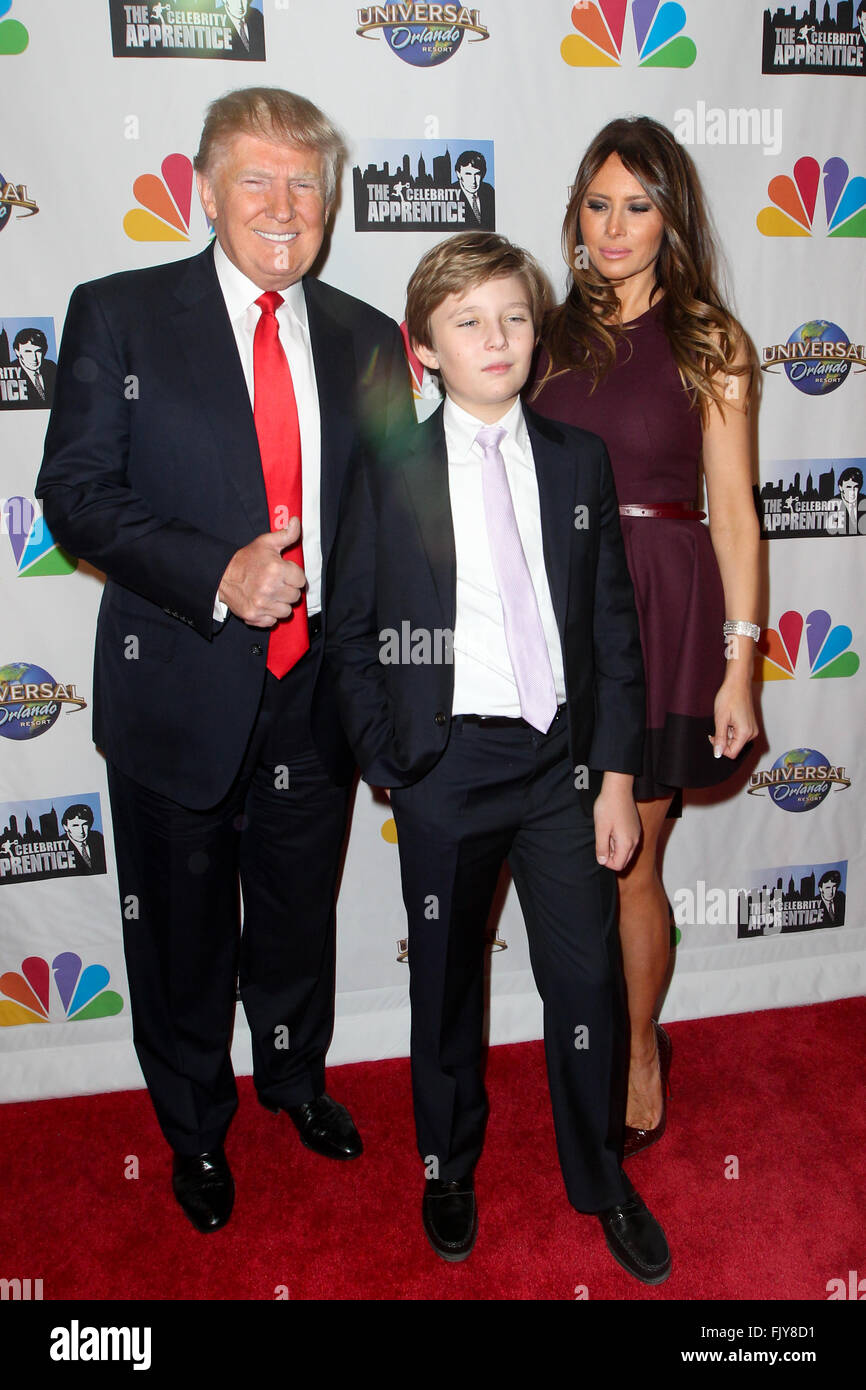 Donald Trump, Sohn Barron Trump und Melania Trump ...