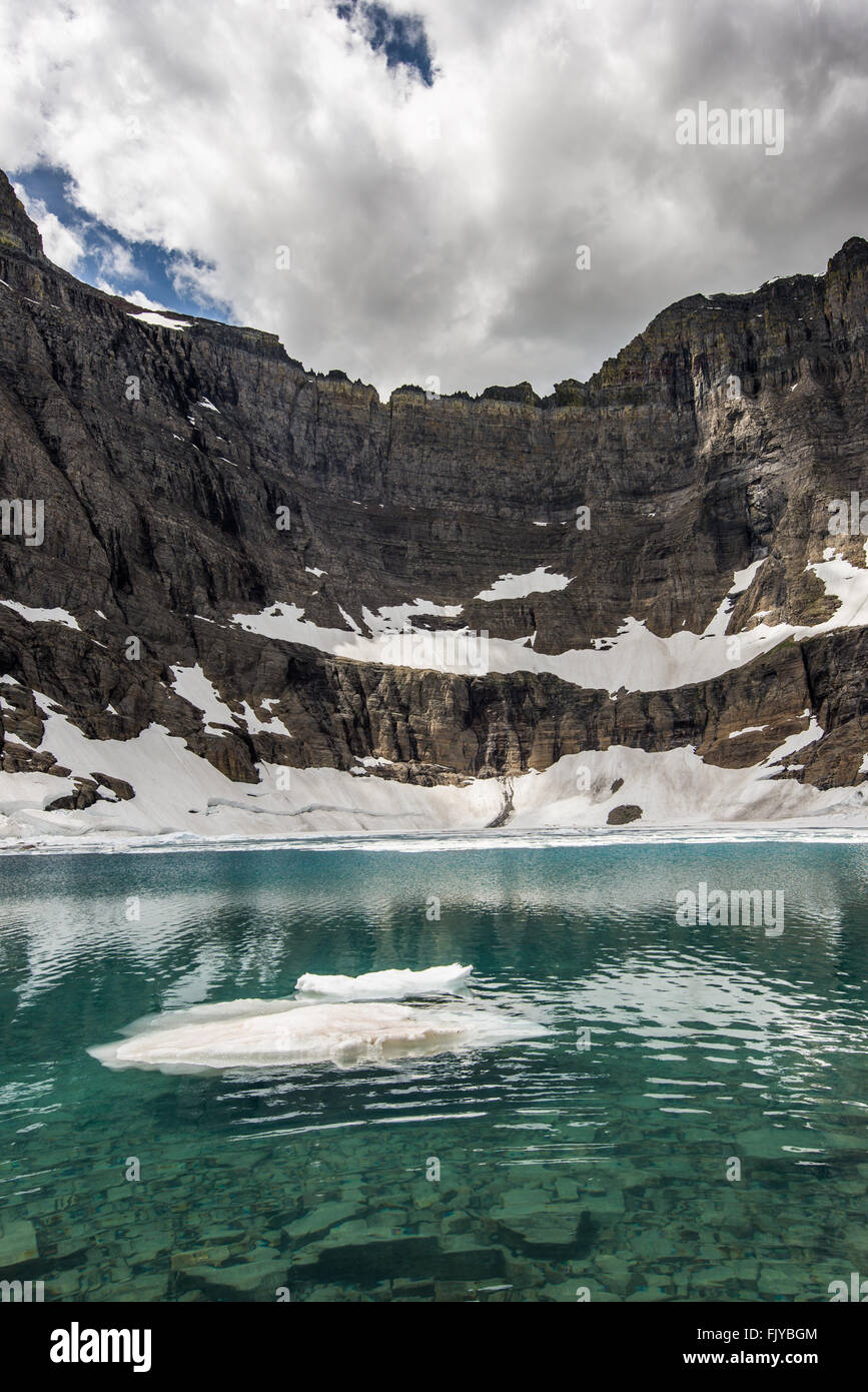 Iceberg Lake, Glacier Nationalpark, MT Stockfoto