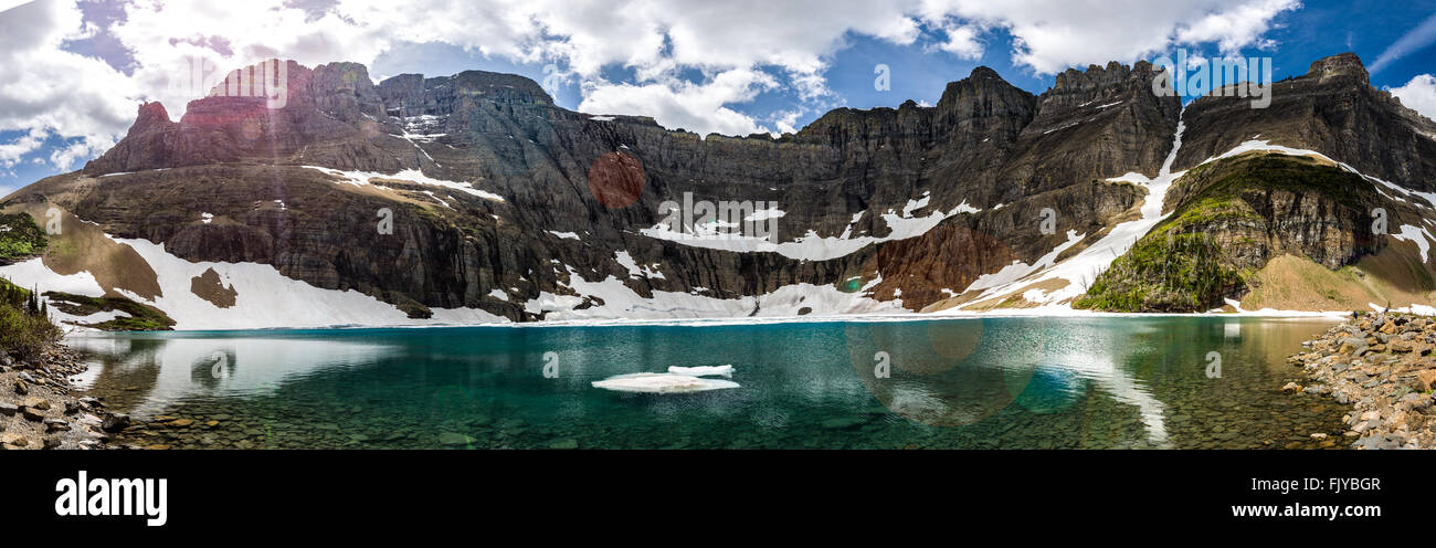 Iceberg Lake, Glacier Nationalpark, MT Stockfoto
