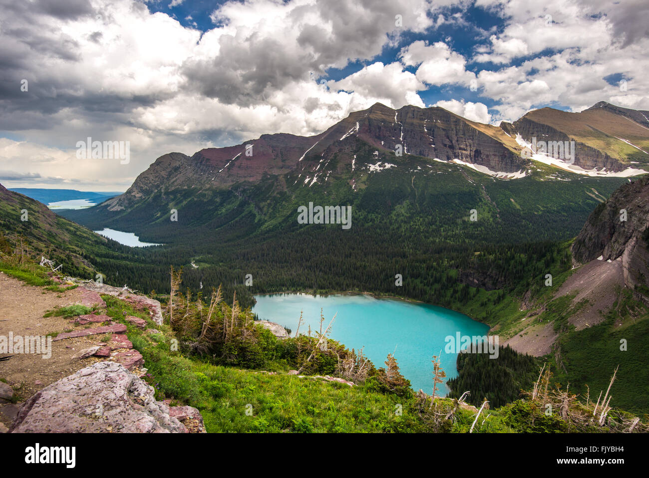Blick auf Grinnell See von Aussichtspunkt Stockfoto