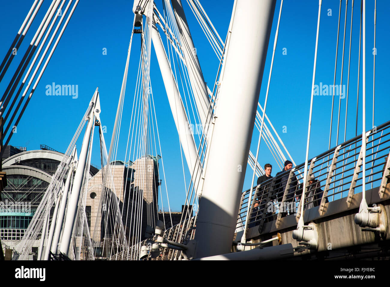 Hungerford Bridge Golden Jubilee Bridges London Stockfoto
