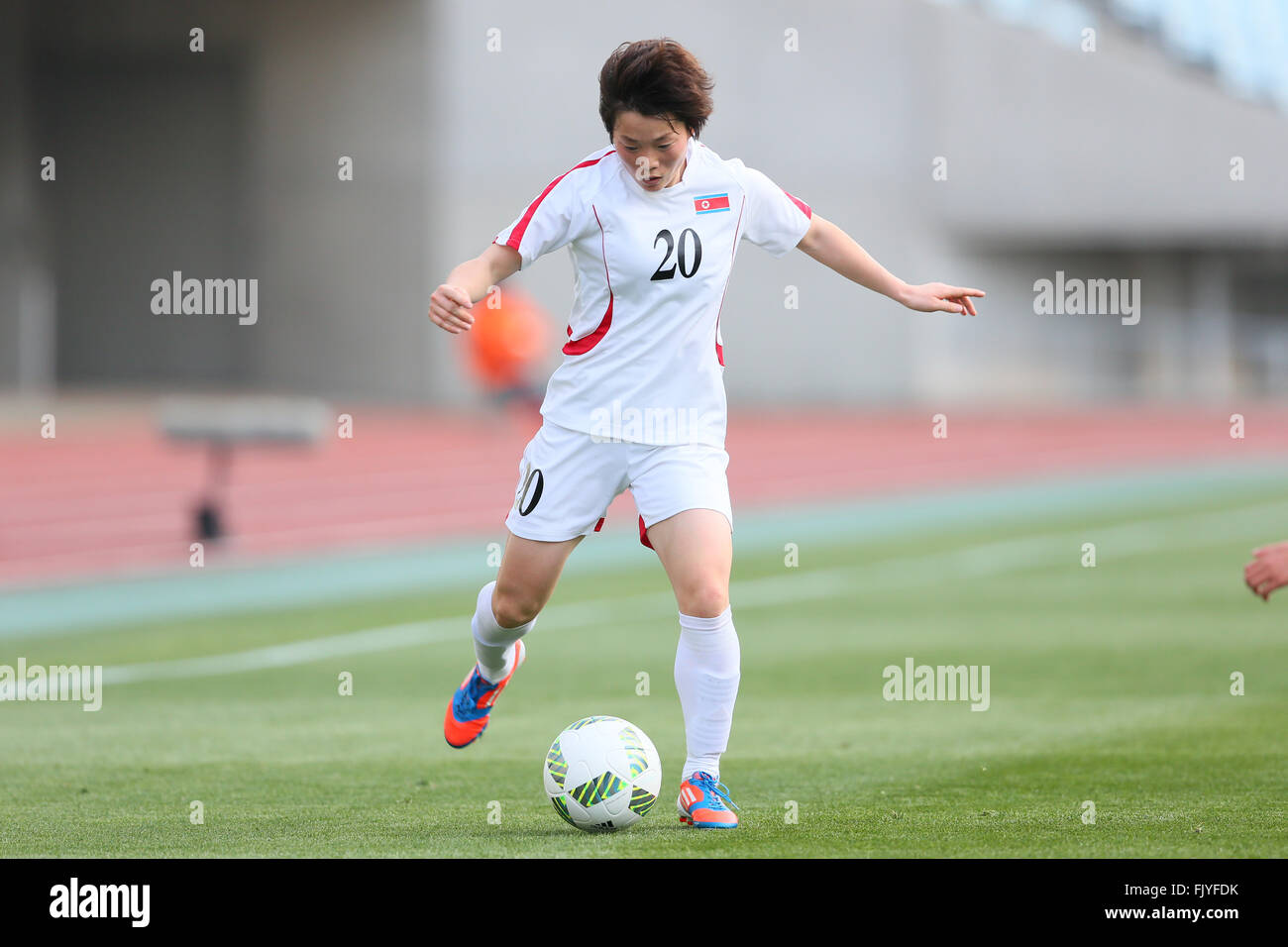 Yanmar Stadion Nagai, Osaka, Japan. 4. März 2016. RI Hyang Sim (PRK), 4. März 2016 - Fußball: AFC Frauen olympische Fußball-Turnier Rio 2016 asiatischen Qualifikation Finalrunde Übereinstimmung zwischen Vietnam - Nordkorea an Yanmar Stadion Nagai, Osaka, Japan. © Yohei Osada/AFLO SPORT/Alamy Live-Nachrichten Stockfoto