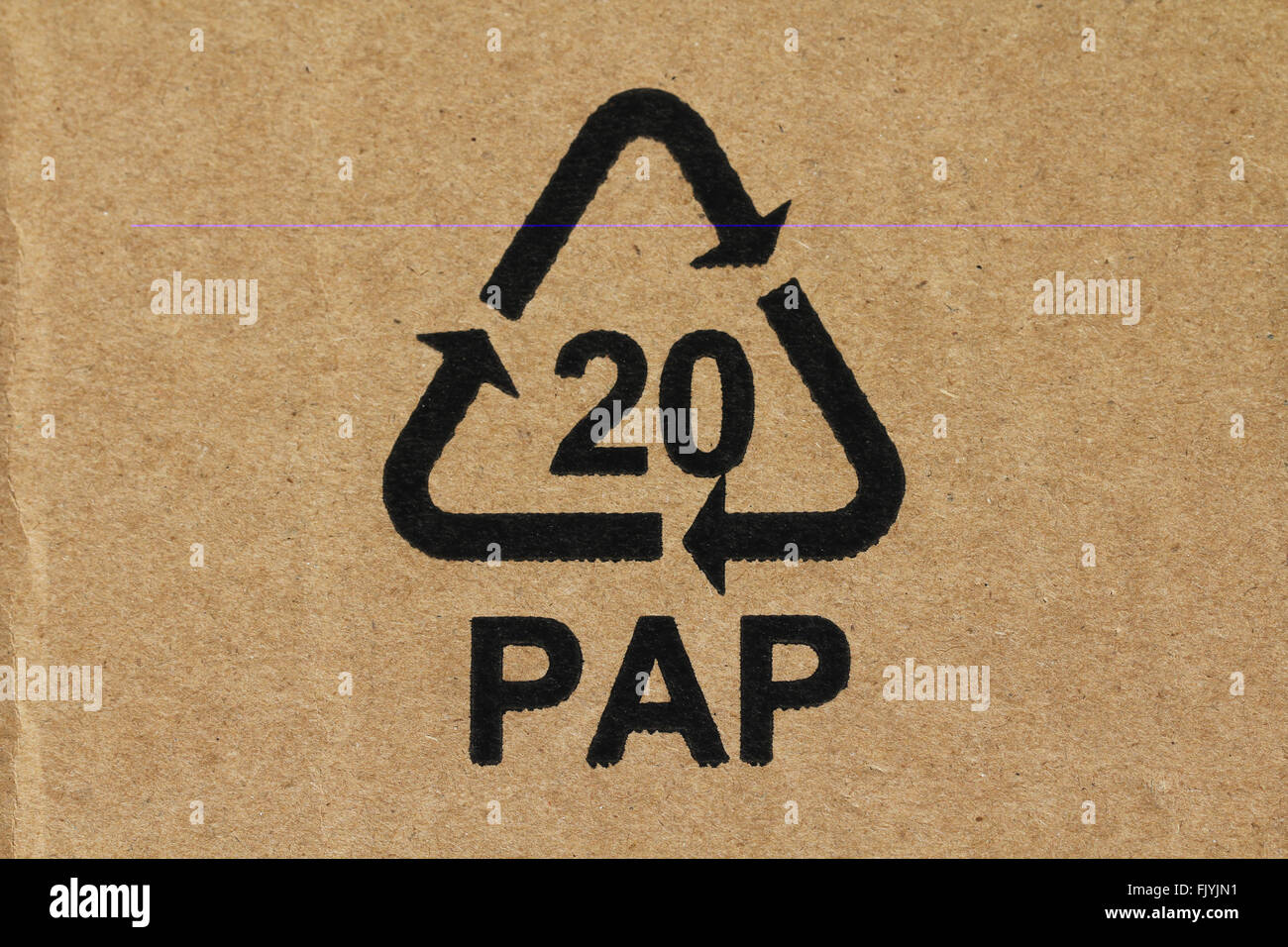 Recycling-code 20 PAP Stockfoto