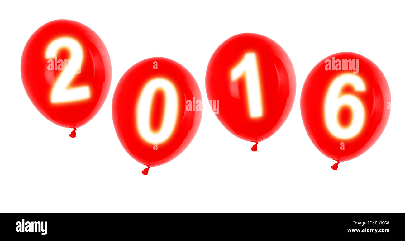 Luftballons Rot Neujahr 2016 Stockfoto