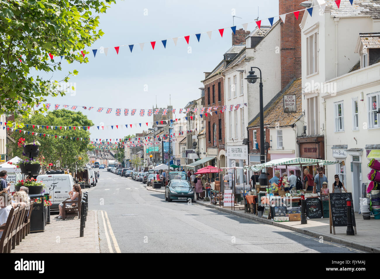 Wareham am Markttag, Dorset Stockfoto
