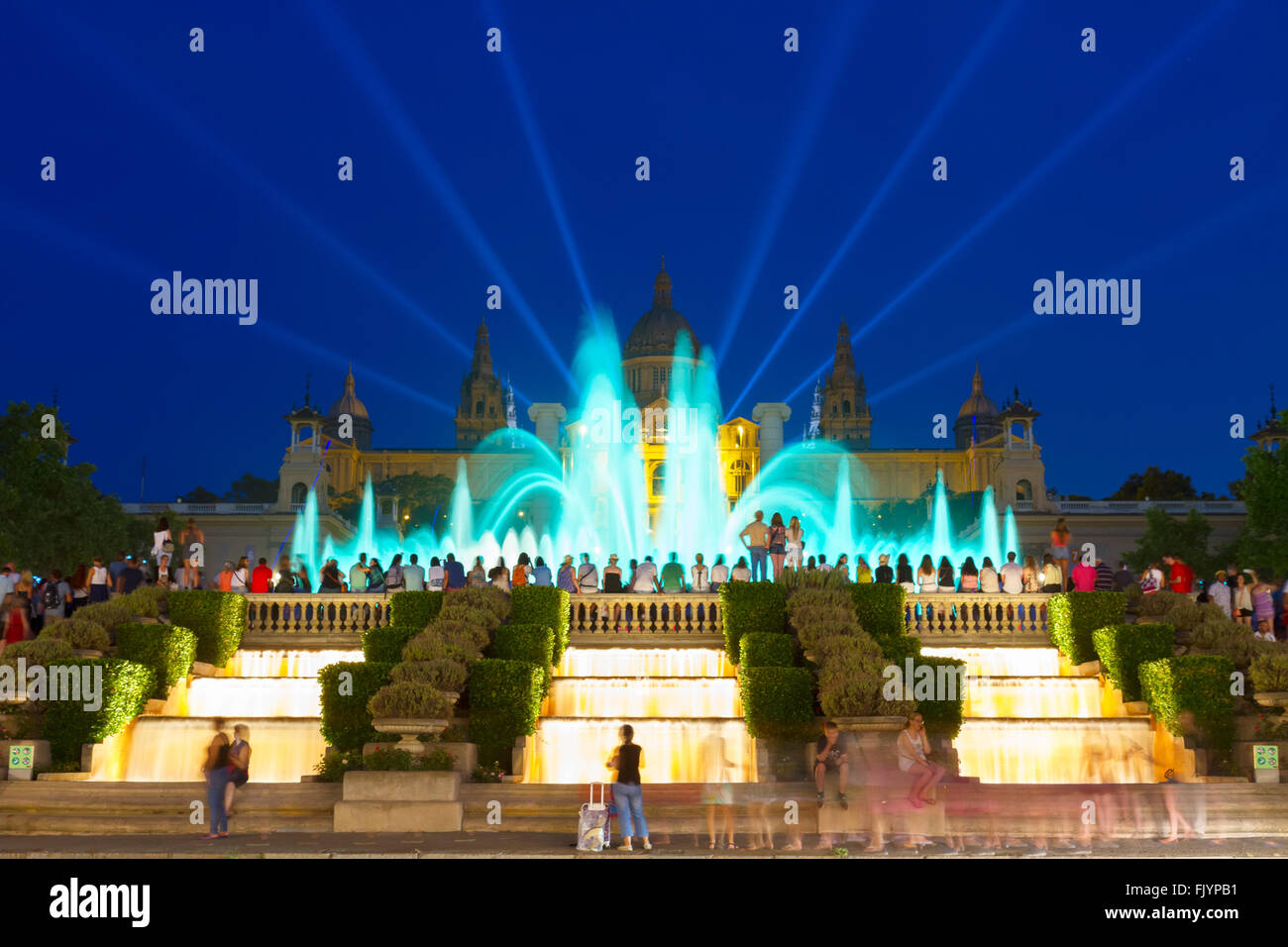 Magische Brunnen-Licht-Show, Barcelona Stockfoto