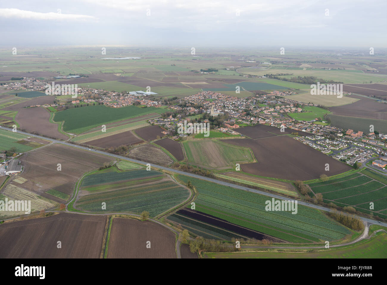 Einen tollen Blick auf das Dorf von Swineshead in Lincolnshire Stockfoto