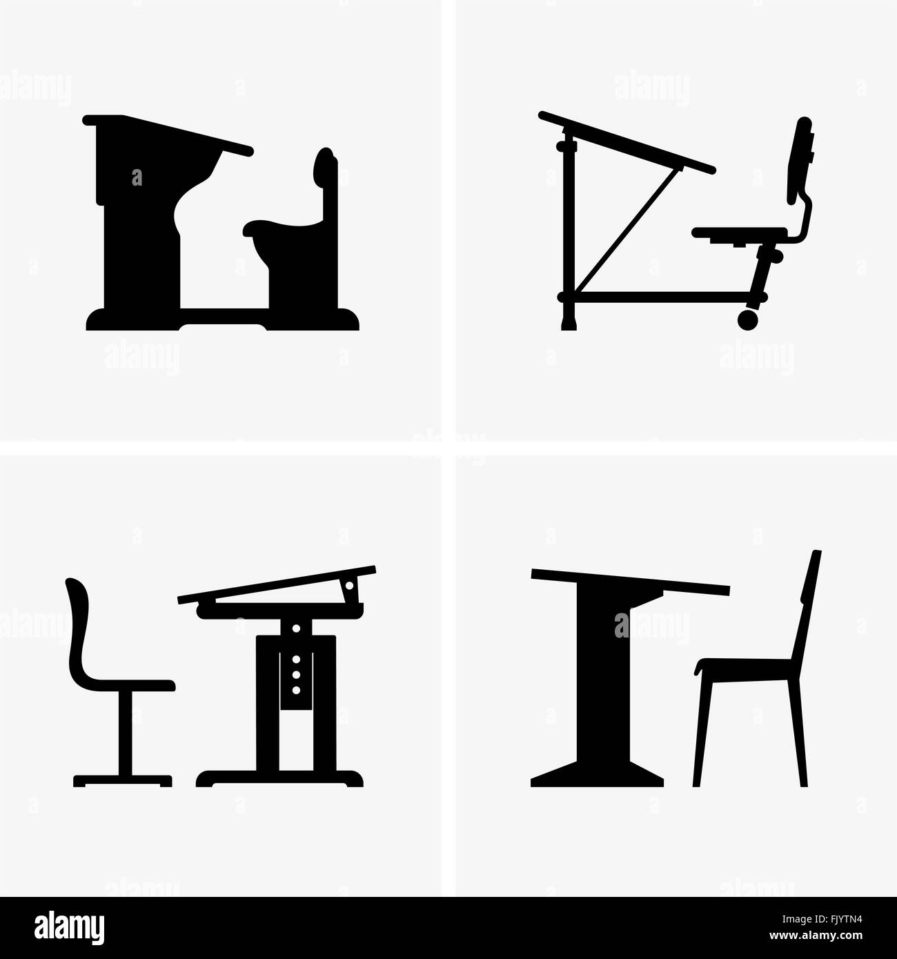 Schulbänke (Schatten Bilder) Stock Vektor