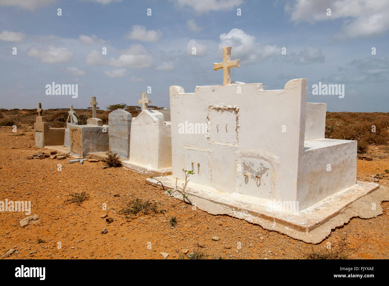 Wayuu Stamm Gräber in Faro Punta Gallinos den nördlichsten Punkt in Kolumbien Stockfoto