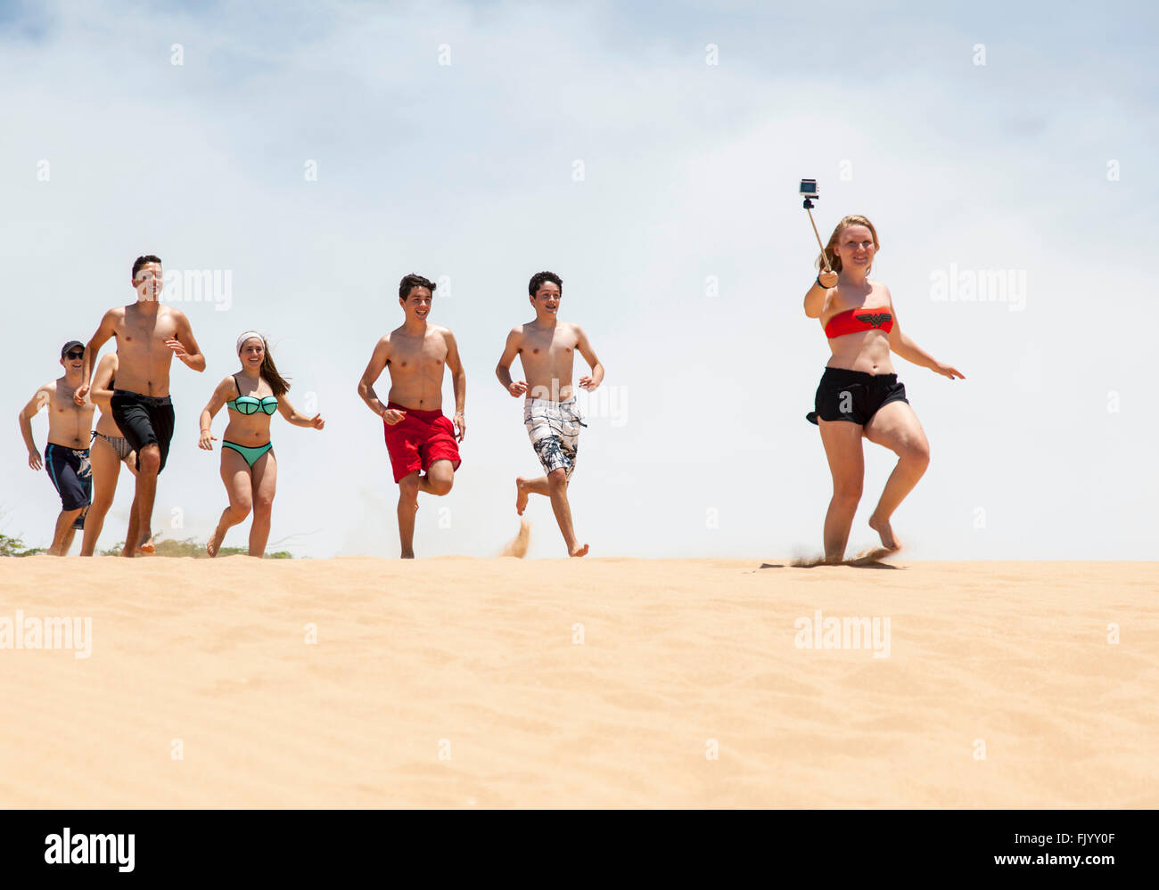 Strand Selfie. Stockfoto