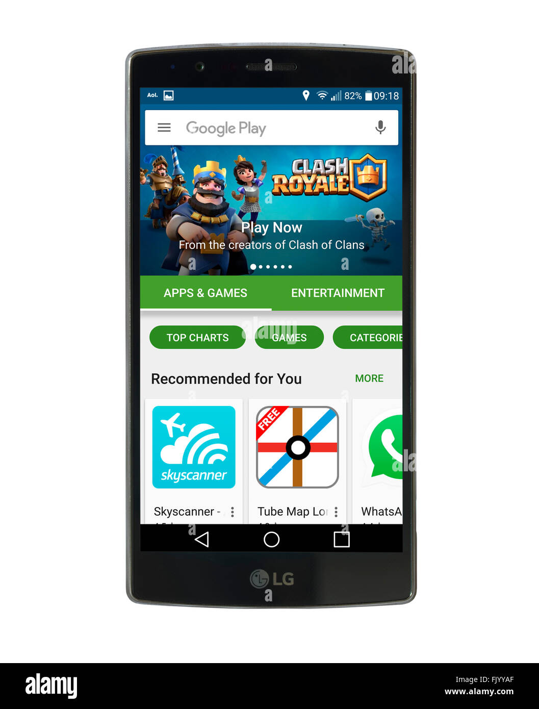 Google Play Store auf ein LG G4 5,5-Zoll-Android-smartphone Stockfoto