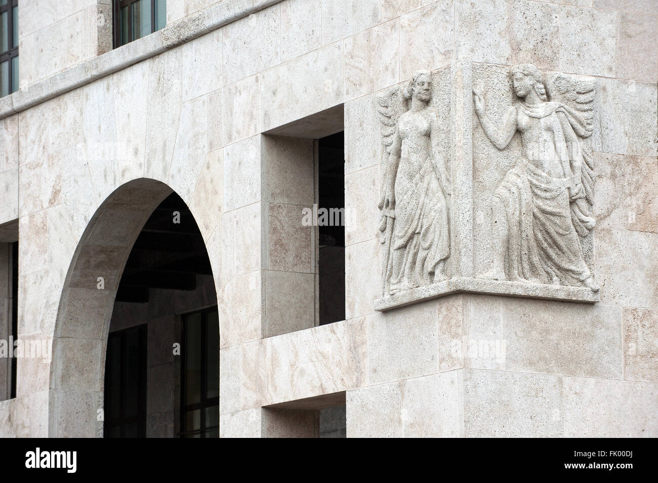 Italien Ligurien Genua Architekturen von Marcello Piacentini - Piazza Della Vittoria Palast des Istituto Nazionale Previdenza Sociale - INPS - insbesondere Stockfoto