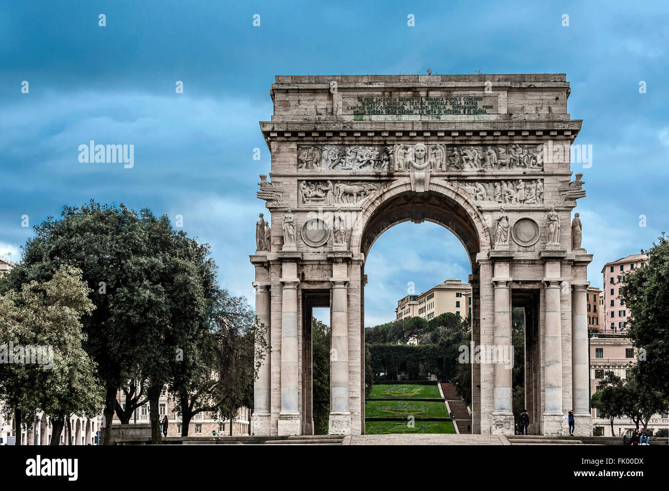 Italien Ligurien Genua Architekturen von Marcello Piacentini Bogen des Sieges Stockfoto